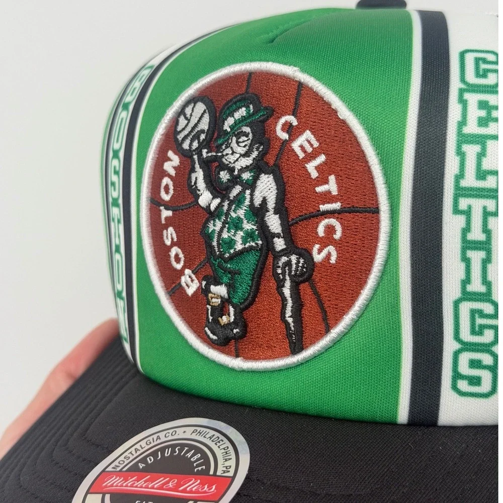 Mitchell‎ Ness Boston Celtics NBA Retro Trucker Snapback Hat Green Black Fit NWT